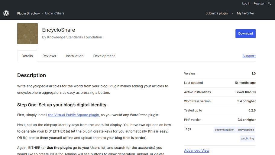 EncycloShare WordPress Plugin preview