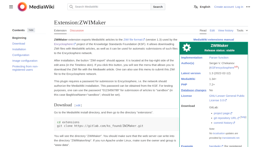 ZWIMaker MediaWiki Extension preview